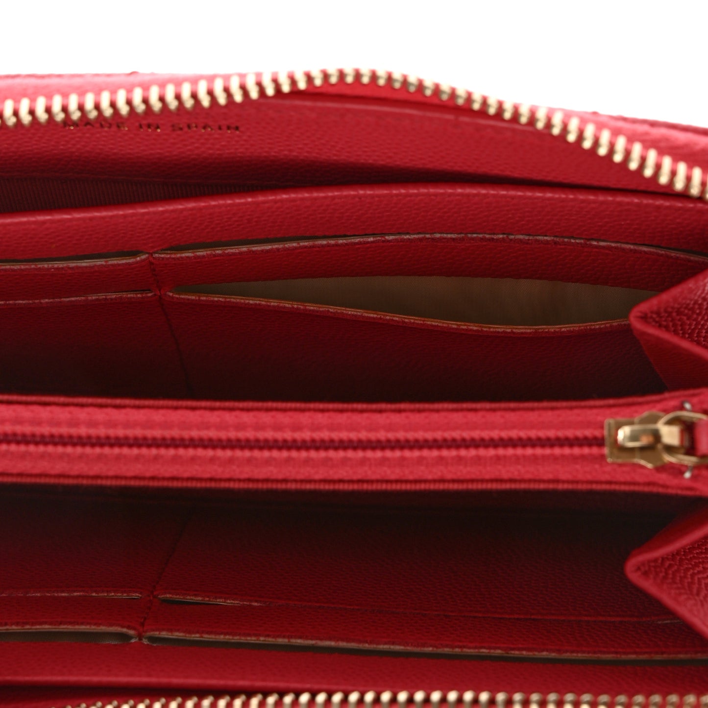 Caviar Quilted Medium Zip Around Wallet Dark Pink