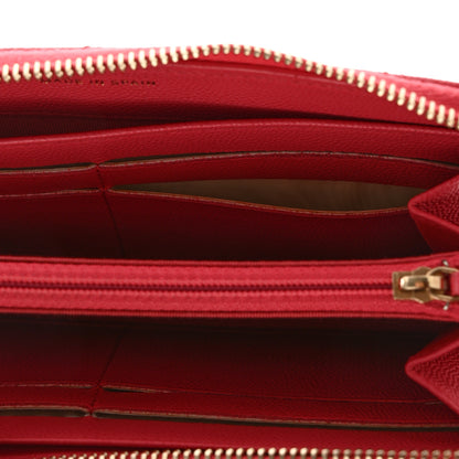 Chanel Caviar Quilted Medium Zip Around Wallet Dark Pink 9 of 15
