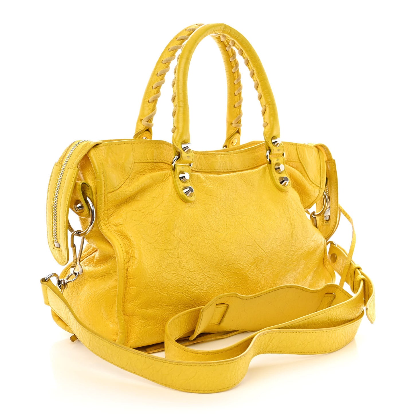 Agneau Classic Silver Hardware City S Jaune Soleil