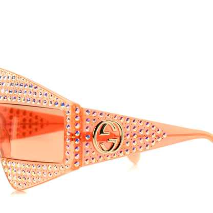 Gucci Crystal Rectangular Frame Sunglasses GG0357S Orange 4 of 6