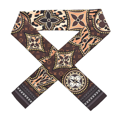 Louis Vuitton Silk Monogram LV World Bandeau Brown 1 of 3