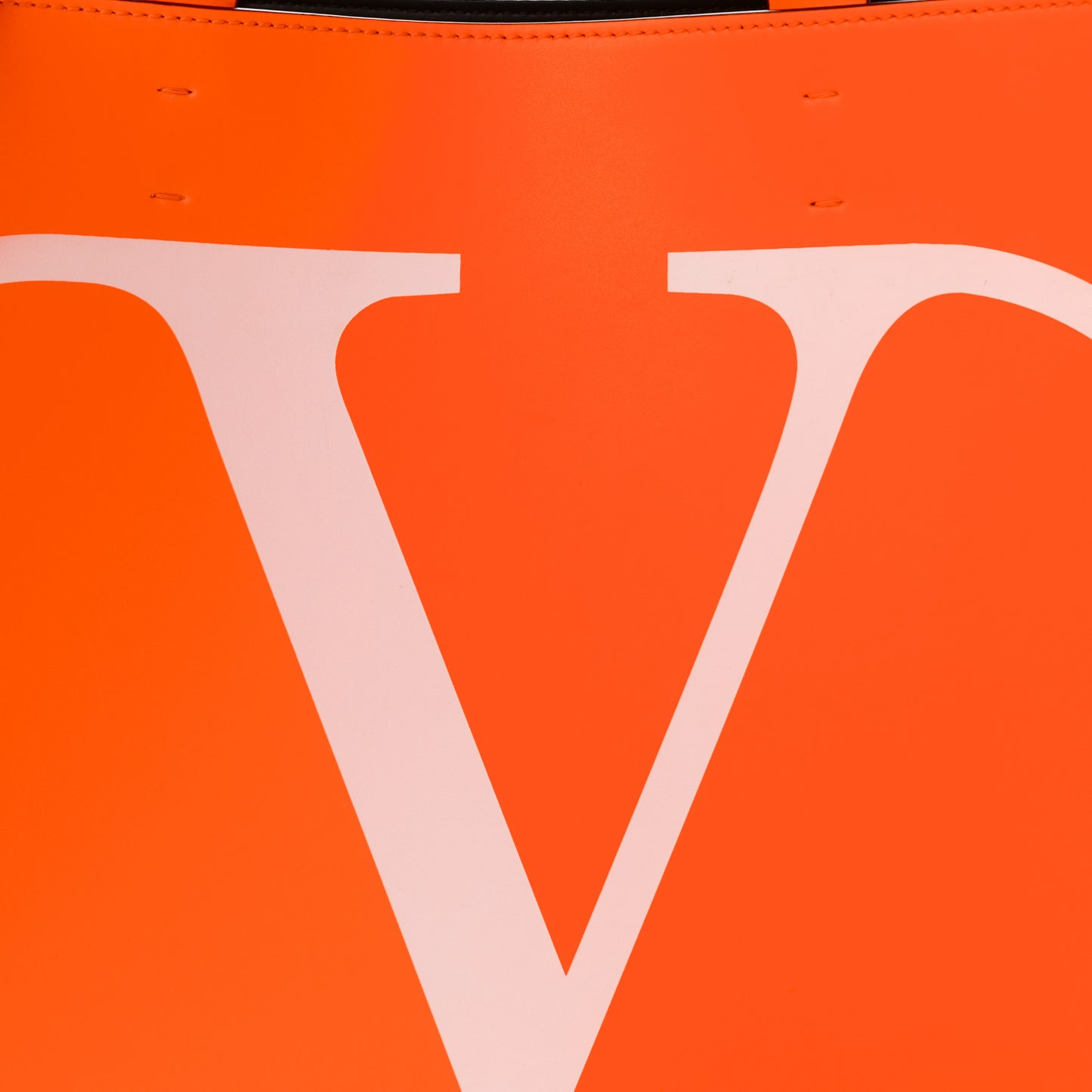 Calfskin Small Vlogo Tote Neon Orange