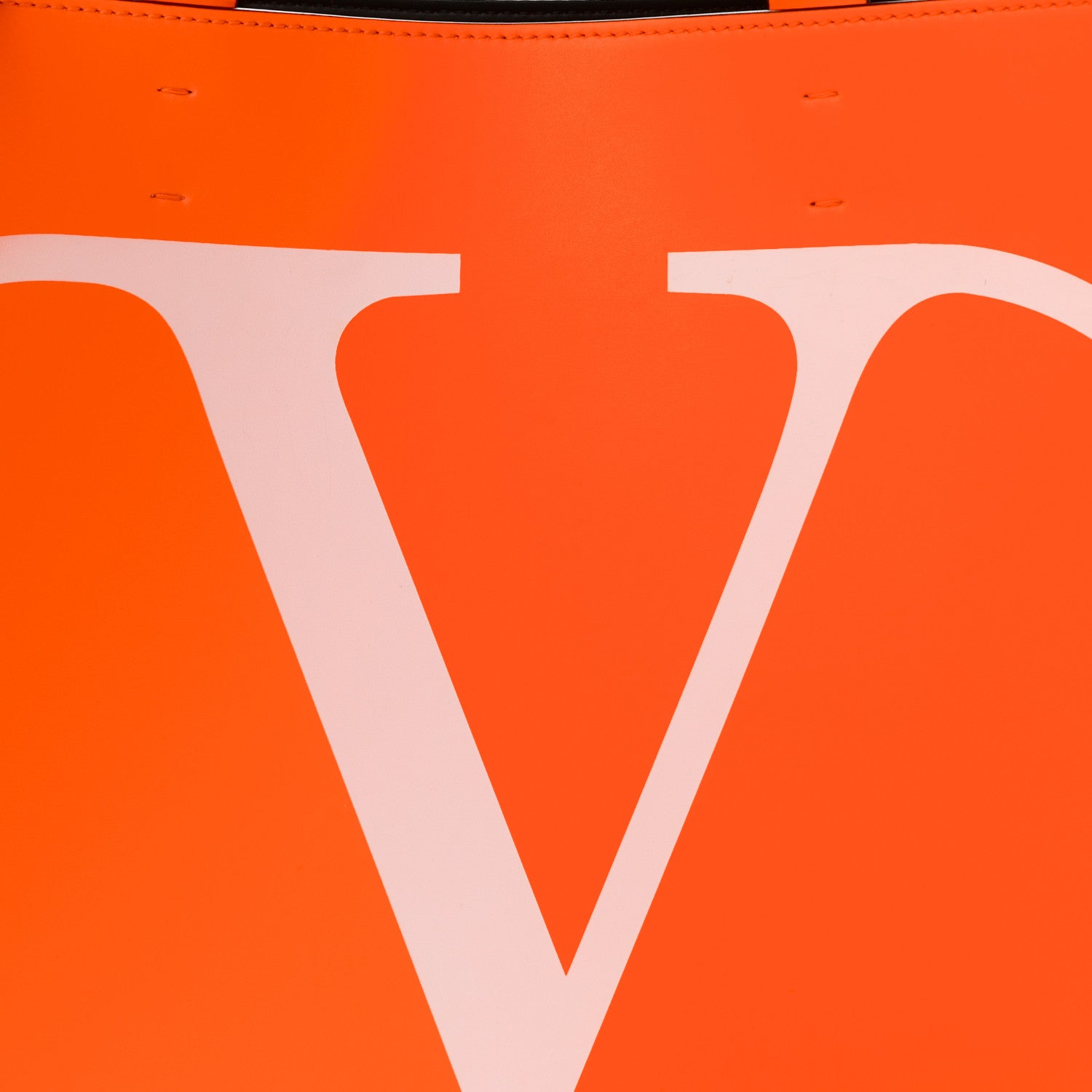Valentino Garavani Calfskin Small Vlogo Tote Neon Orange 6 of 9