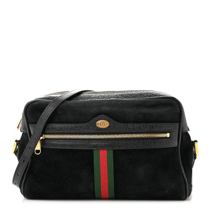 Gucci Suede Patent Web Small Ophidia Shoulder Bag Black 1 of 16