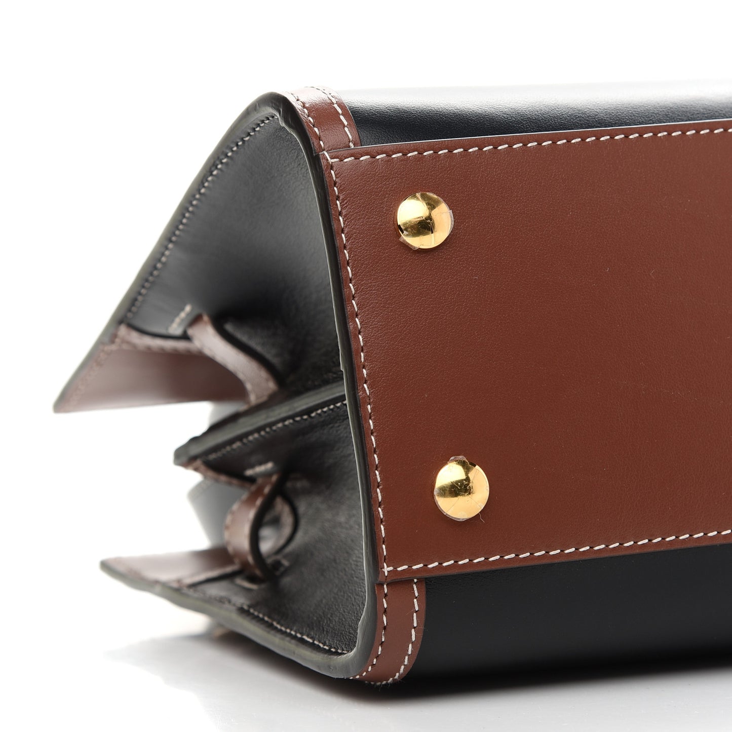 Calfskin Vintage Check Mini Two Handle Title Bag Black