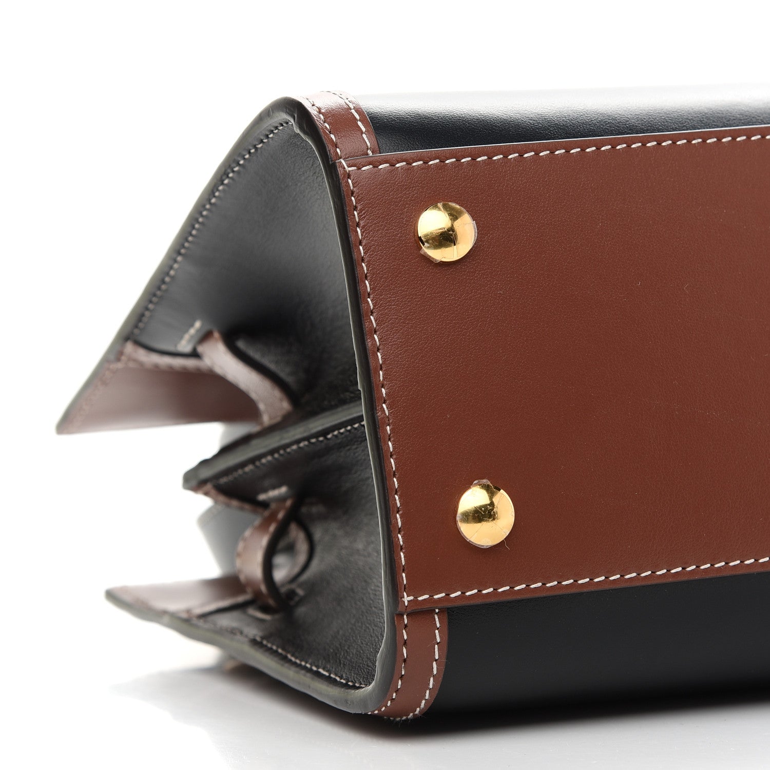 Burberry Calfskin Vintage Check Mini Two Handle Title Bag Black 8 of 8