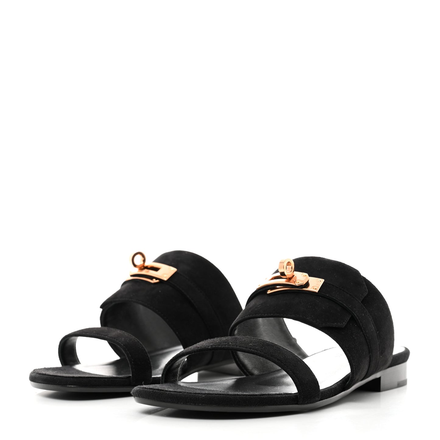 Suede Goatskin Avenue Sandals 36 Black