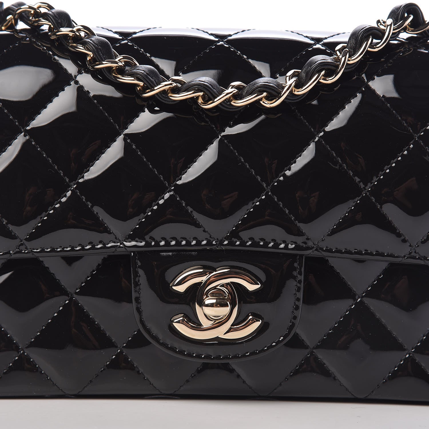 Chanel Patent Calfskin Quilted Mini Rectangular Flap Black 8 of 11