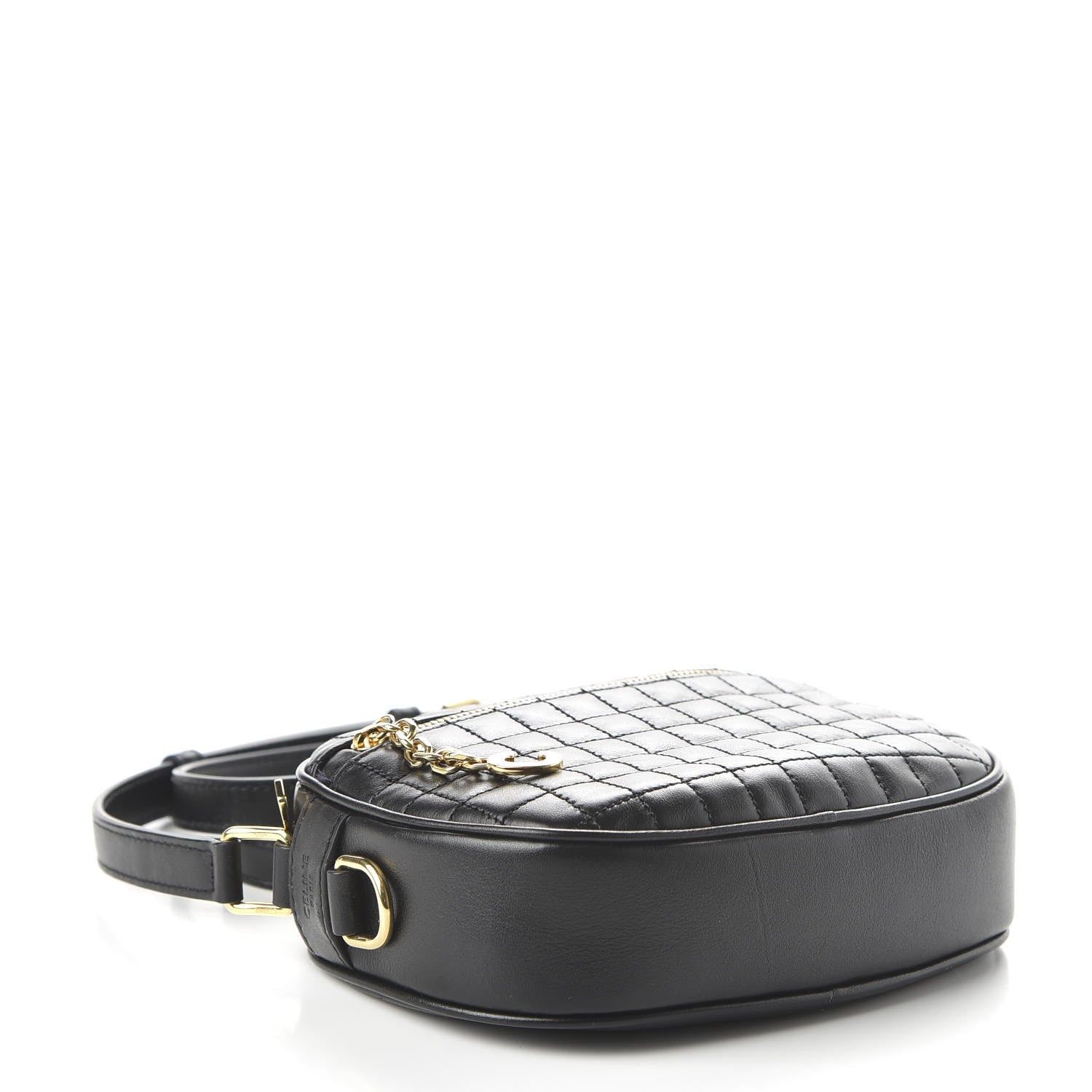 Celine Calfskin Quilted Small C Charm Bag Black 4 of 9