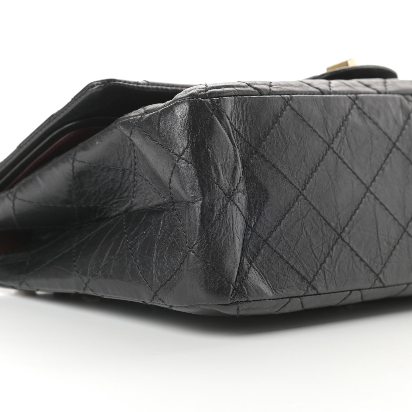 Aged Calfskin Quilted 2.55 Reissue 227 Flap Black