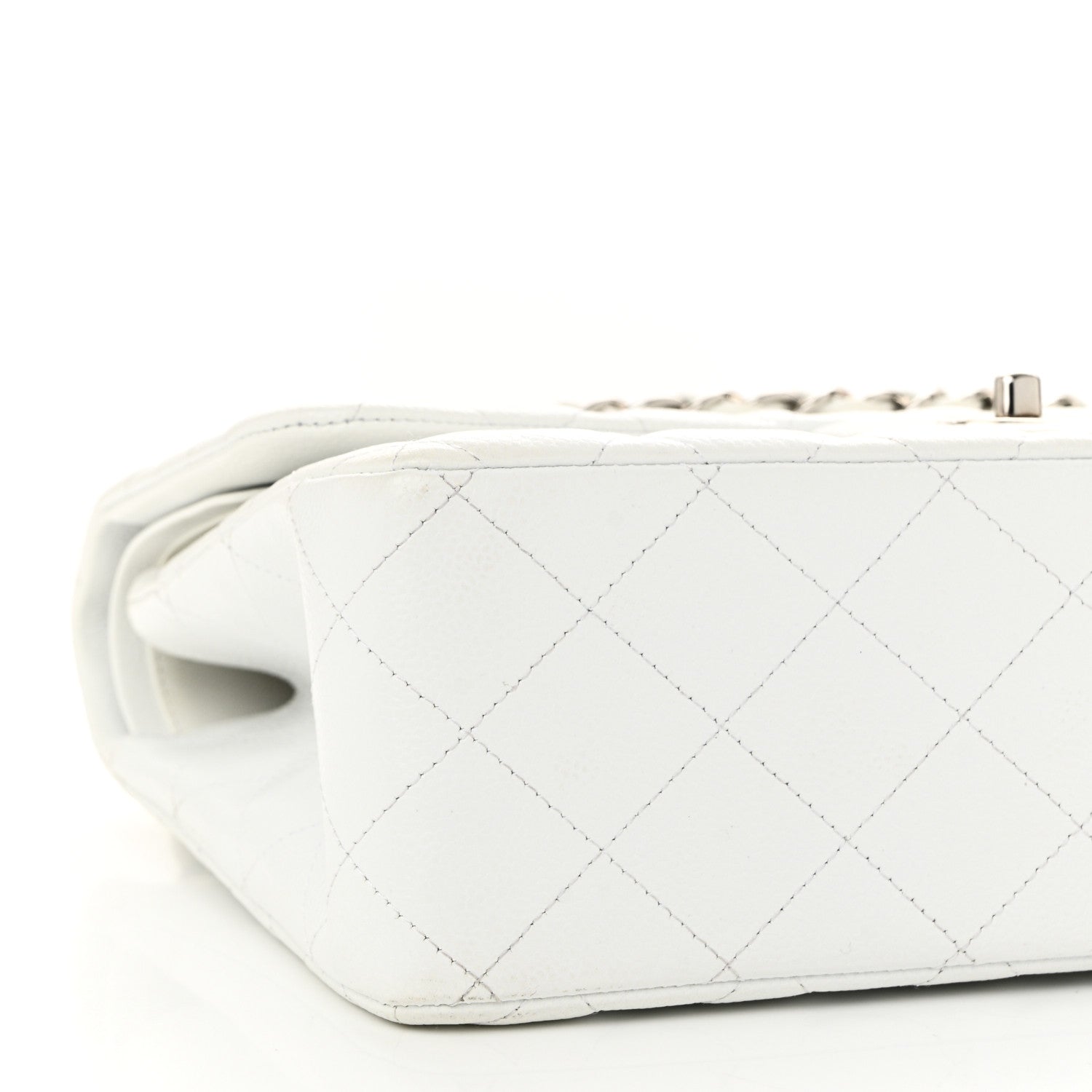 Chanel Caviar Quilted Jumbo Double Flap White 9 of 11