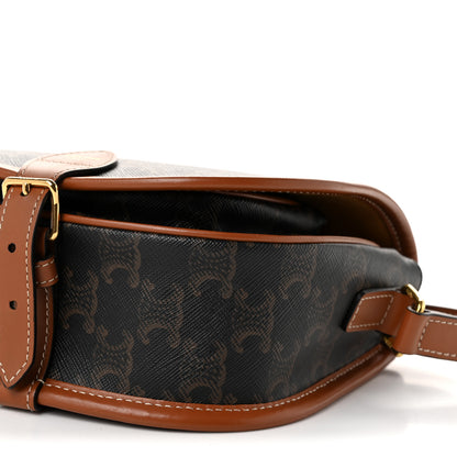 Celine Triomphe Canvas Medium Folco Bag Tan 9 of 10