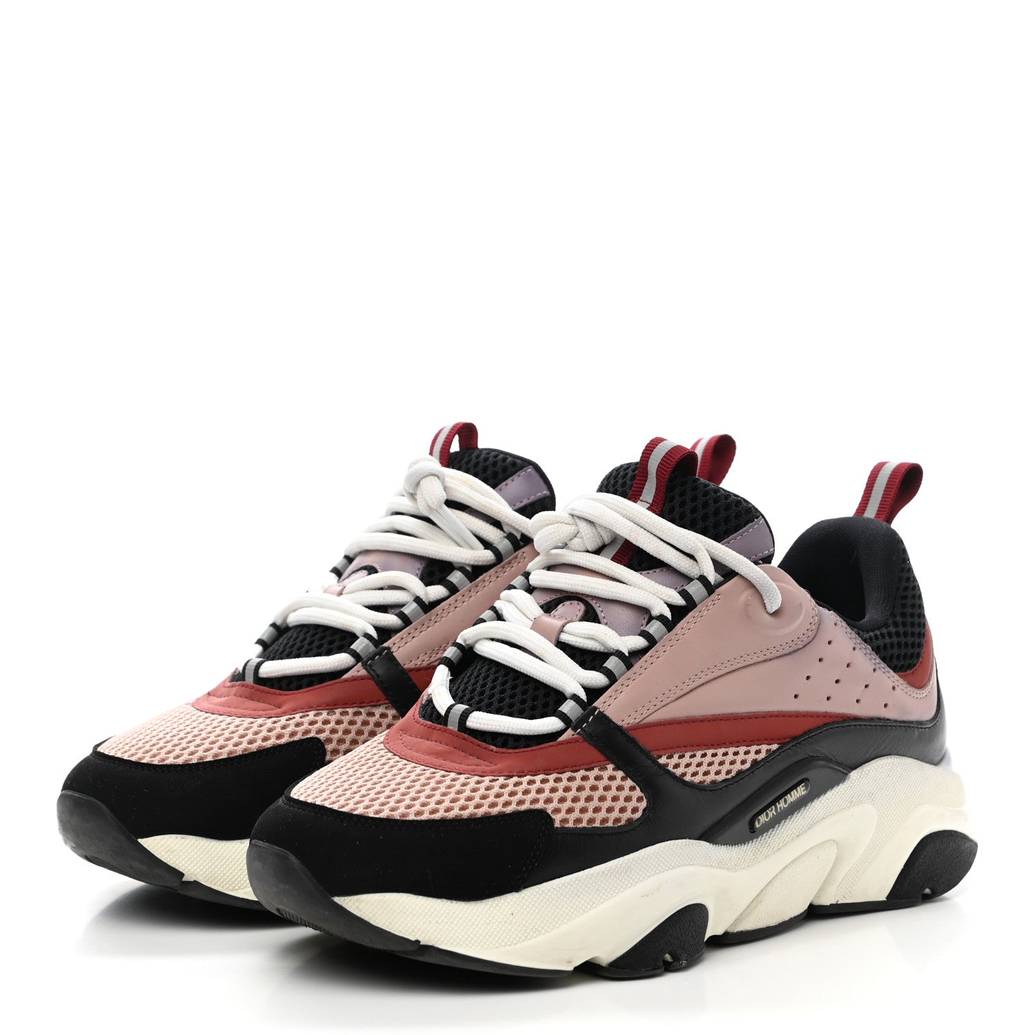 Christian Dior Technical Mesh Calfskin Mens B22 Sneakers 41 Pink Red Black 3 of 11