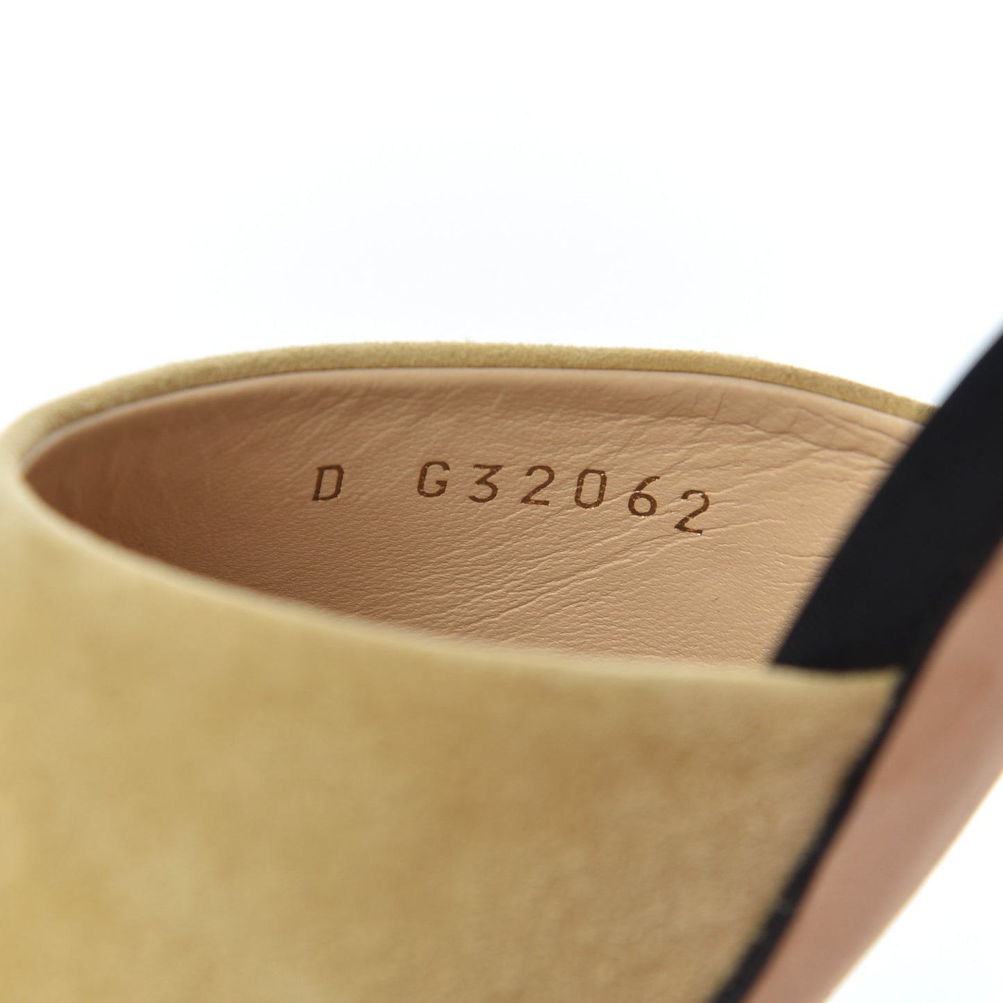 Suede Grosgrain Cap Toe Snake Pearl Mule 37.5 Beige Black