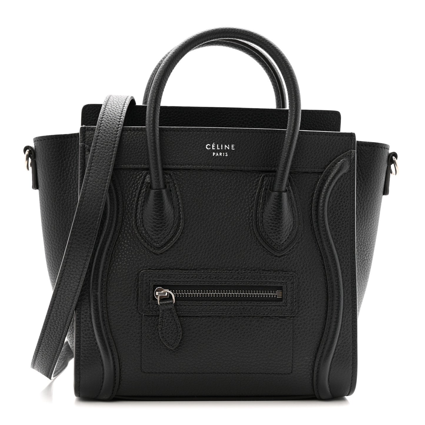 Drummed Calfskin Nano Luggage Black
