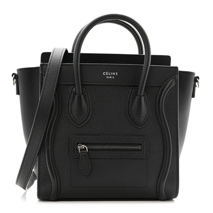 Celine Drummed Calfskin Nano Luggage Black 1 of 14