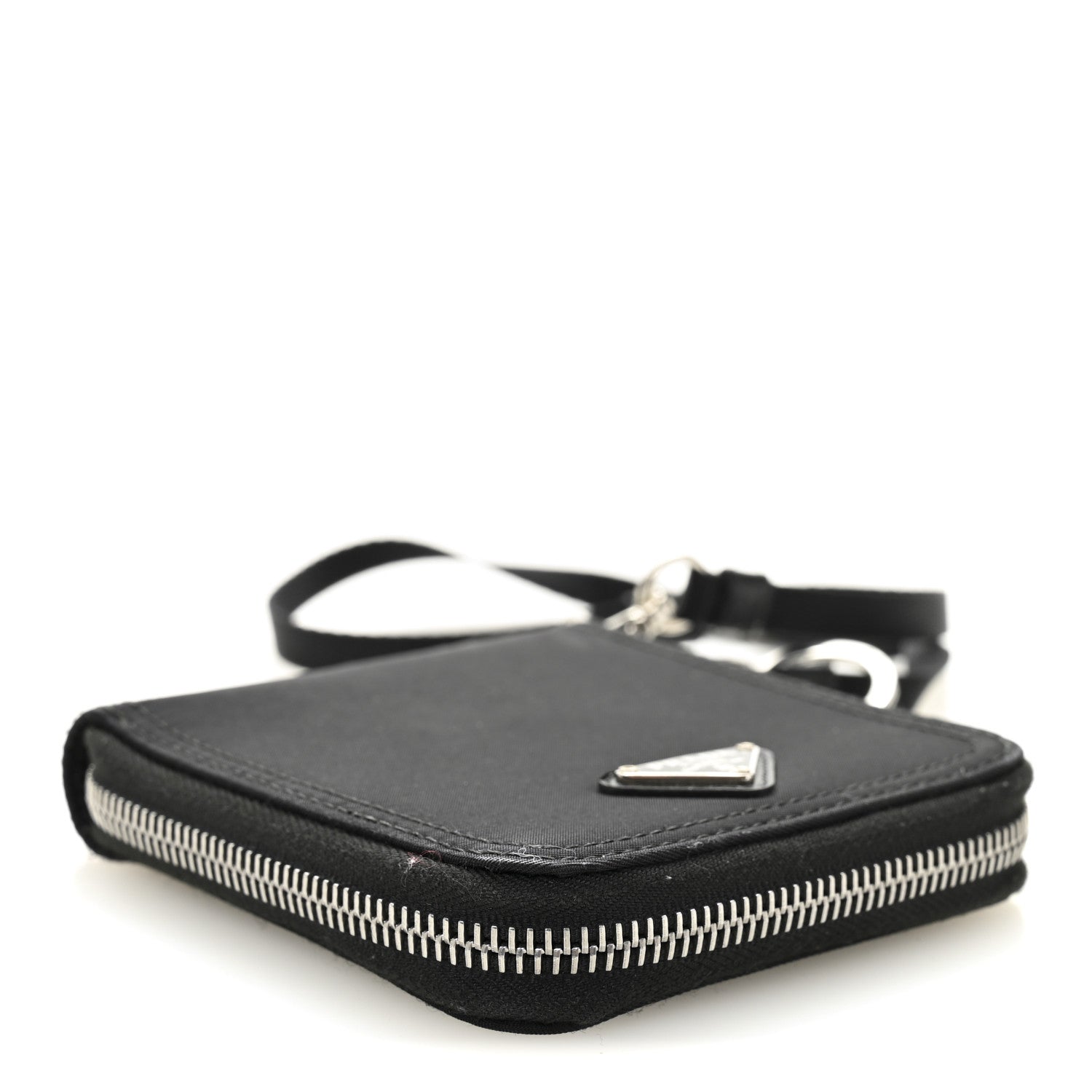 Prada Tessuto Nylon Zip Around Wallet On Strap Black 4 of 7