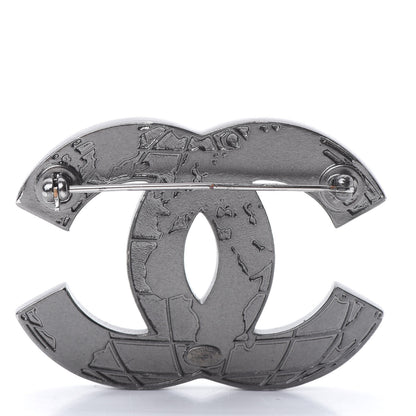 Chanel Ruthenium Globe CC Map Brooch 3 of 6
