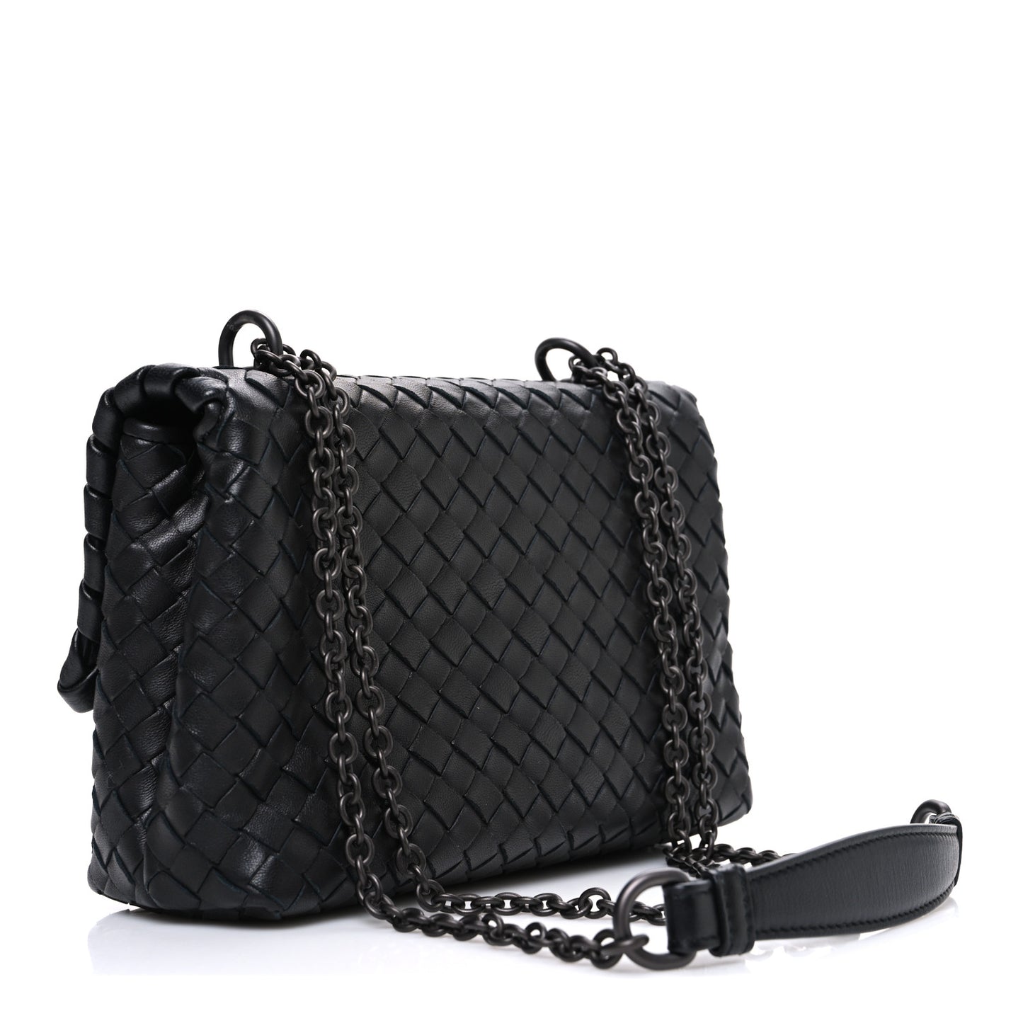 Nappa Intrecciato Baby Olimpia Shoulder Bag Black