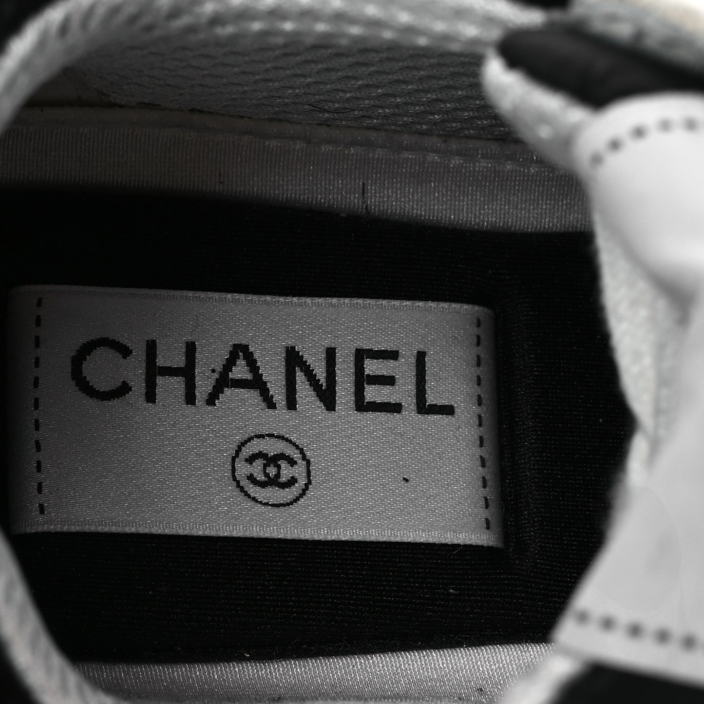 Suede Calfskin Printed CC Sneakers 36 White Black