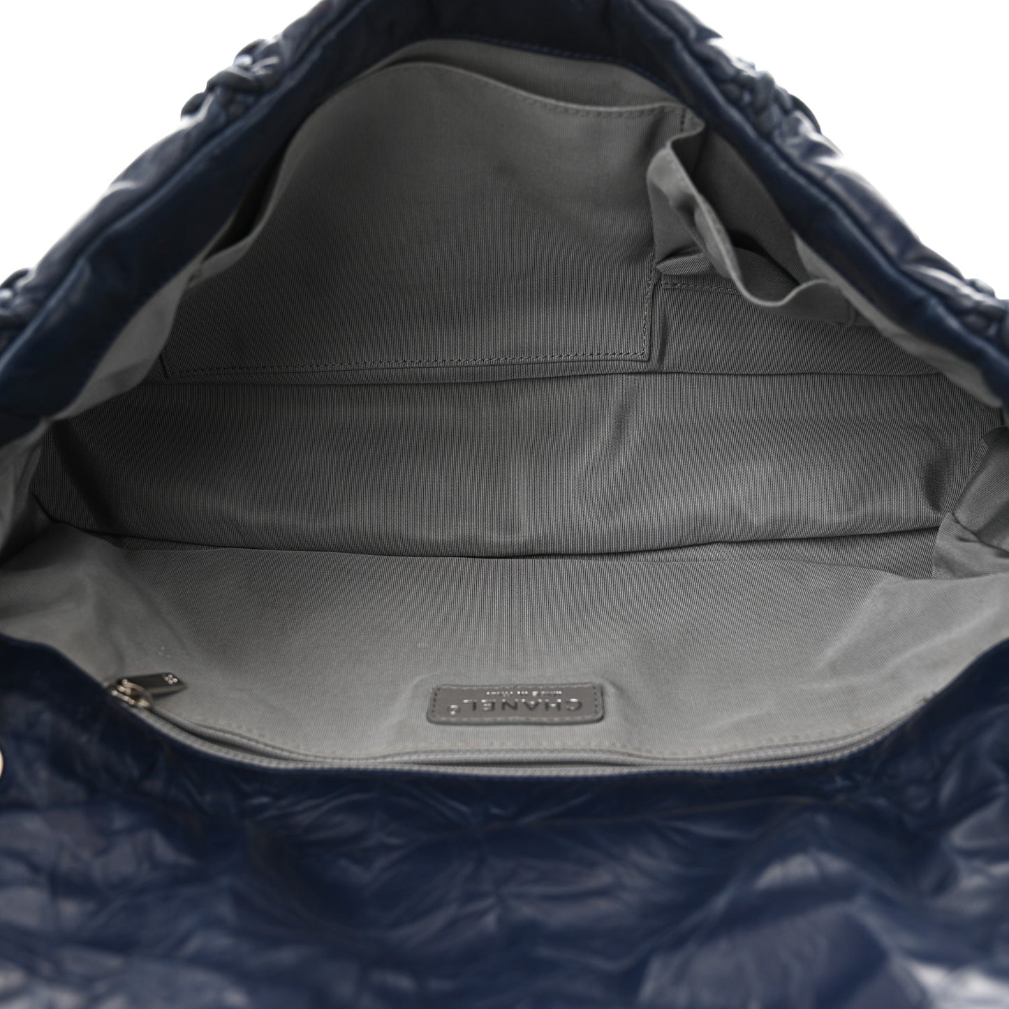 Calfskin Ultra Stitch Oversize Flap Navy