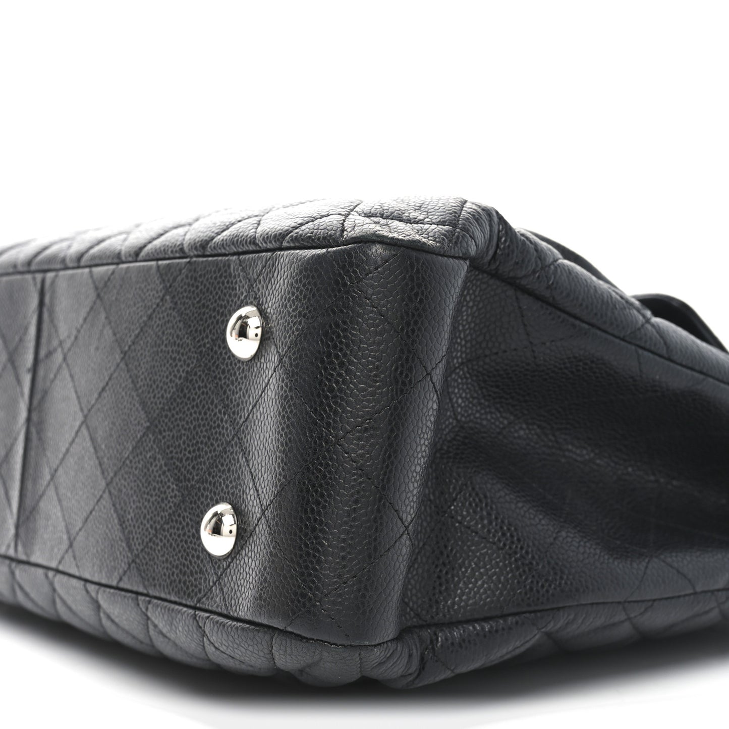 Caviar Quilted Flap Tote Black