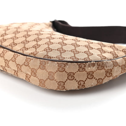 Gucci Monogram Medium Half Moon Hobo Dark Brown 7 of 15
