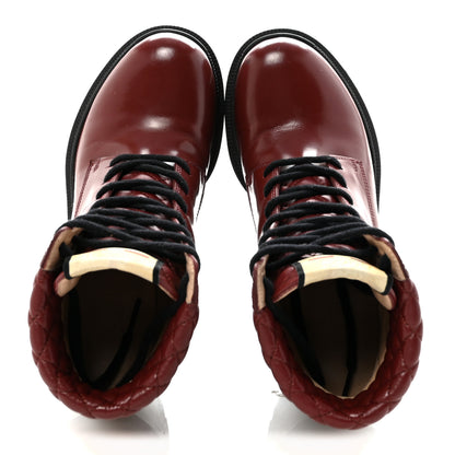 Gucci Magnum Calfskin Nappa Quilted Lace Up Ankle Boots 36 Garnet Red 2 of 9