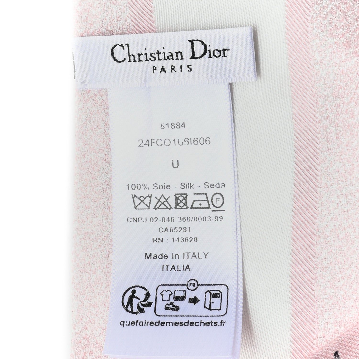 Christian Dior Silk Floral Mitzah Scarf Rose 3 of 4