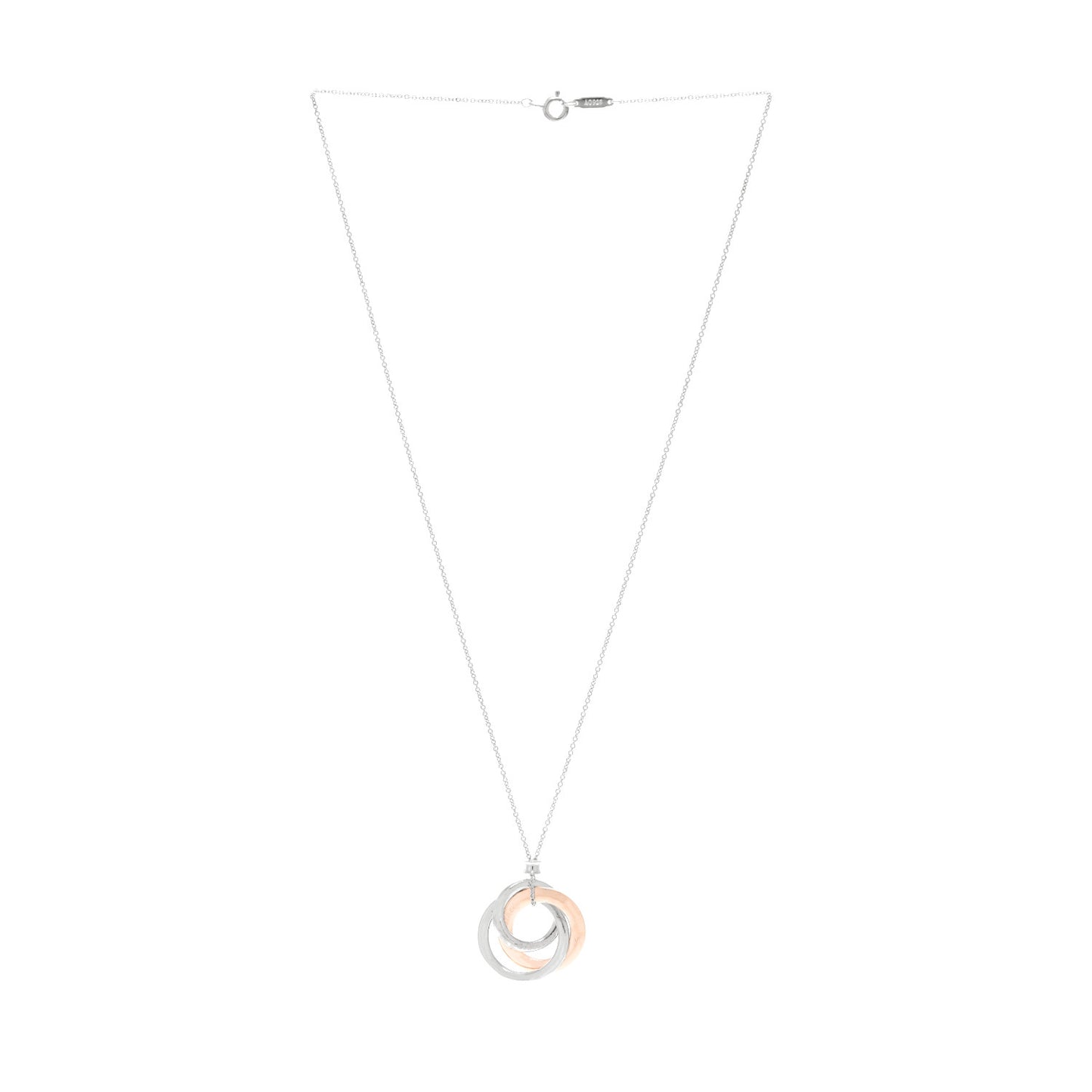 Sterling Silver Rubedo Small Interlocking Circles Pendant Necklace