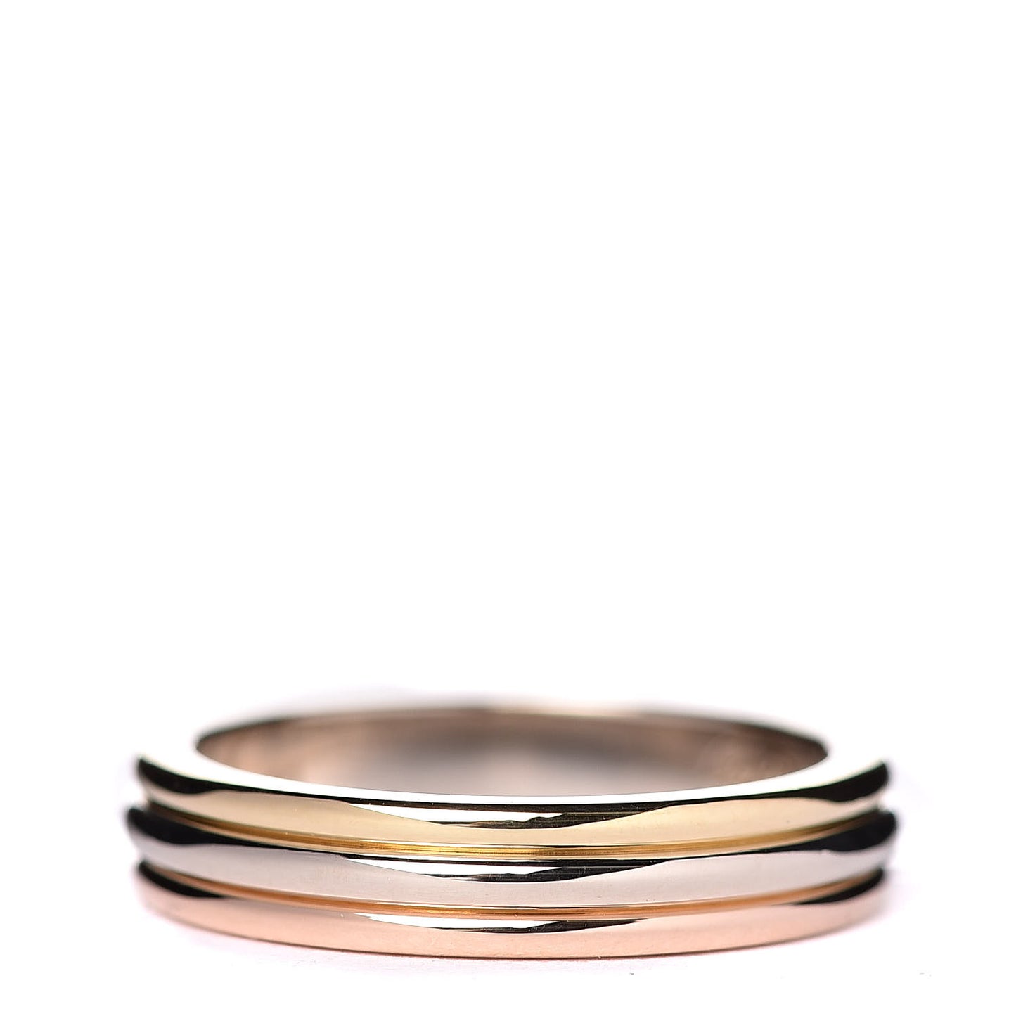 18K White Pink Yellow Gold Trinity Wedding Band Ring 49 4.75