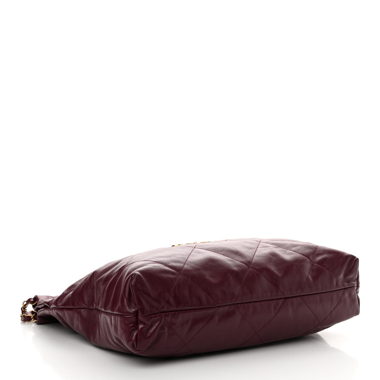 Chanel Shiny Calfskin Quilted Chanel 22 Drawstring Bag Dark Purple 5 of 12