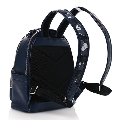 MCM Calfskin Visetos Floral Leopard Klassik Small Stark Backpack Blue Black 3 of 12
