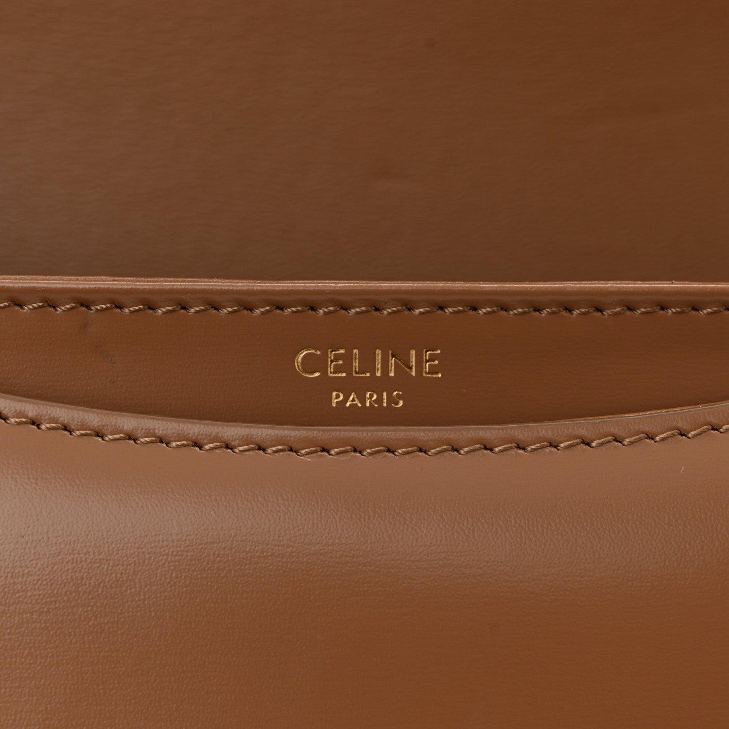 Celine Shiny Calfskin Besace Clea Triomphe Bronze 6 of 10