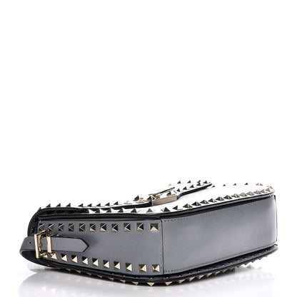 Valentino Garavani Vitello Medium Rockstud Flap Saddle Bag Light Stone 4 of 8