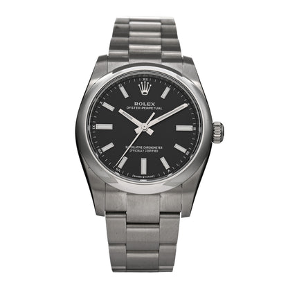 Rolex Stainless Steel 34mm Oyster Perpetual Watch Bright Black 124200 1 of 4