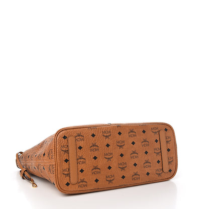 MCM Visetos Medium Liz Reversible Shopper Tote Cognac 5 of 11