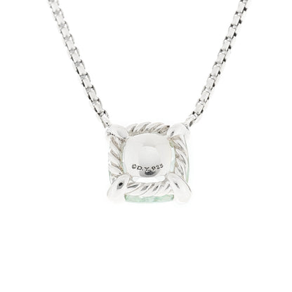 David Yurman Sterling Silver Diamond Prasiolite 9mm Petite Chatelaine Pendant Necklace 4 of 6