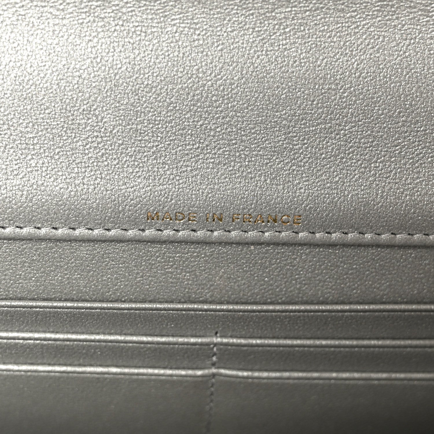 Chanel Metallic Caviar Quilted Top Handle Long Clutch With Chain Silver 8 of 13