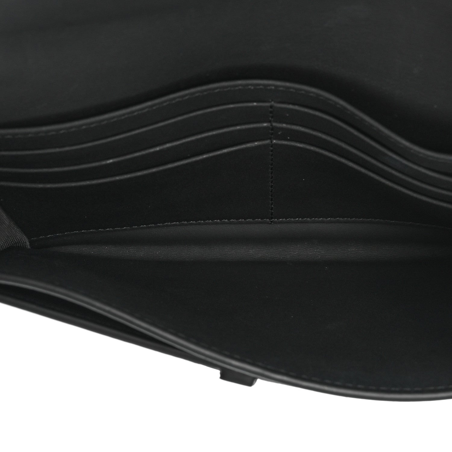Christian Dior Ultra Matte Calfskin Saddle Chain Wallet Pouch Black 6 of 18