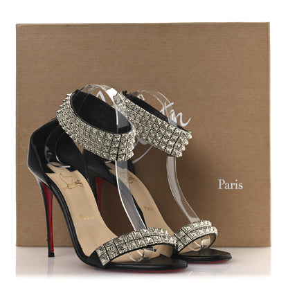 Christian Louboutin Nappa Priyadora 100 Studded Sandals 39 Black Silver 14 of 14