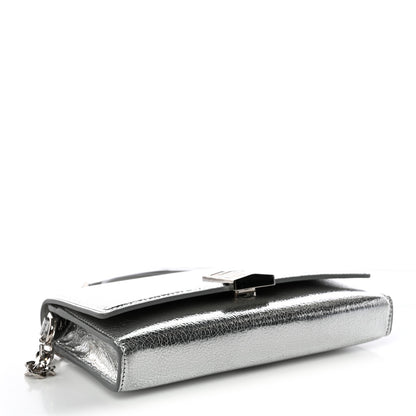 Givenchy Metallic Lambskin 4G Wallet On Chain Silvery 4 of 11