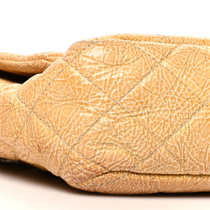 Chanel Crinkled Patent Quilted Jumbo Single Flap Light Beige 10 of 23