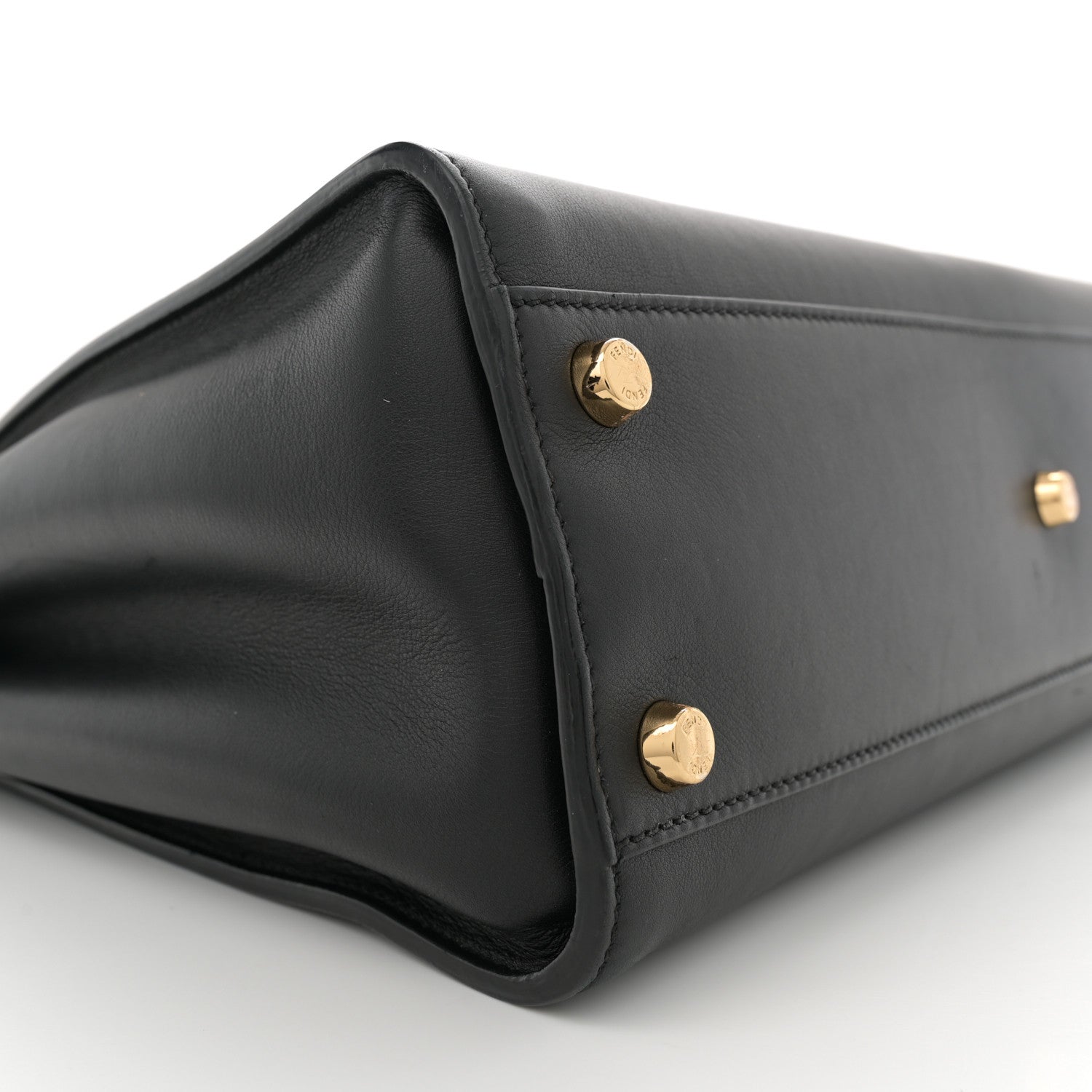 Fendi Vitello Tahiti Burro Large Peekaboo Iconic Essentially Satchel Black Corda 9 of 12