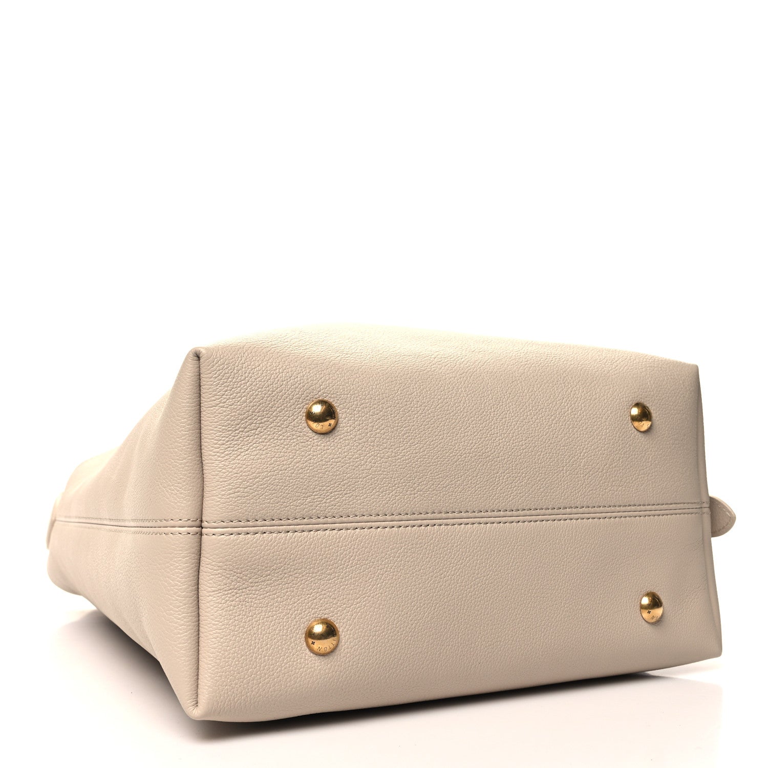 Louis Vuitton LOUIS VUITTON Grained Calfskin Low Key Hobo MM Limestone 4 of 12
