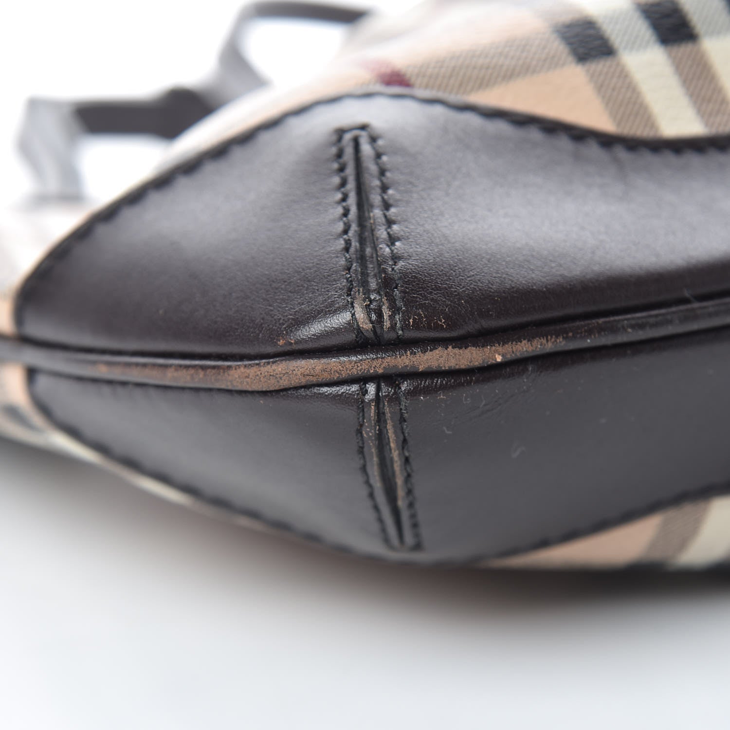 Burberry Haymarket Check Hartham Shoulder Bag Chocolate 9 of 10