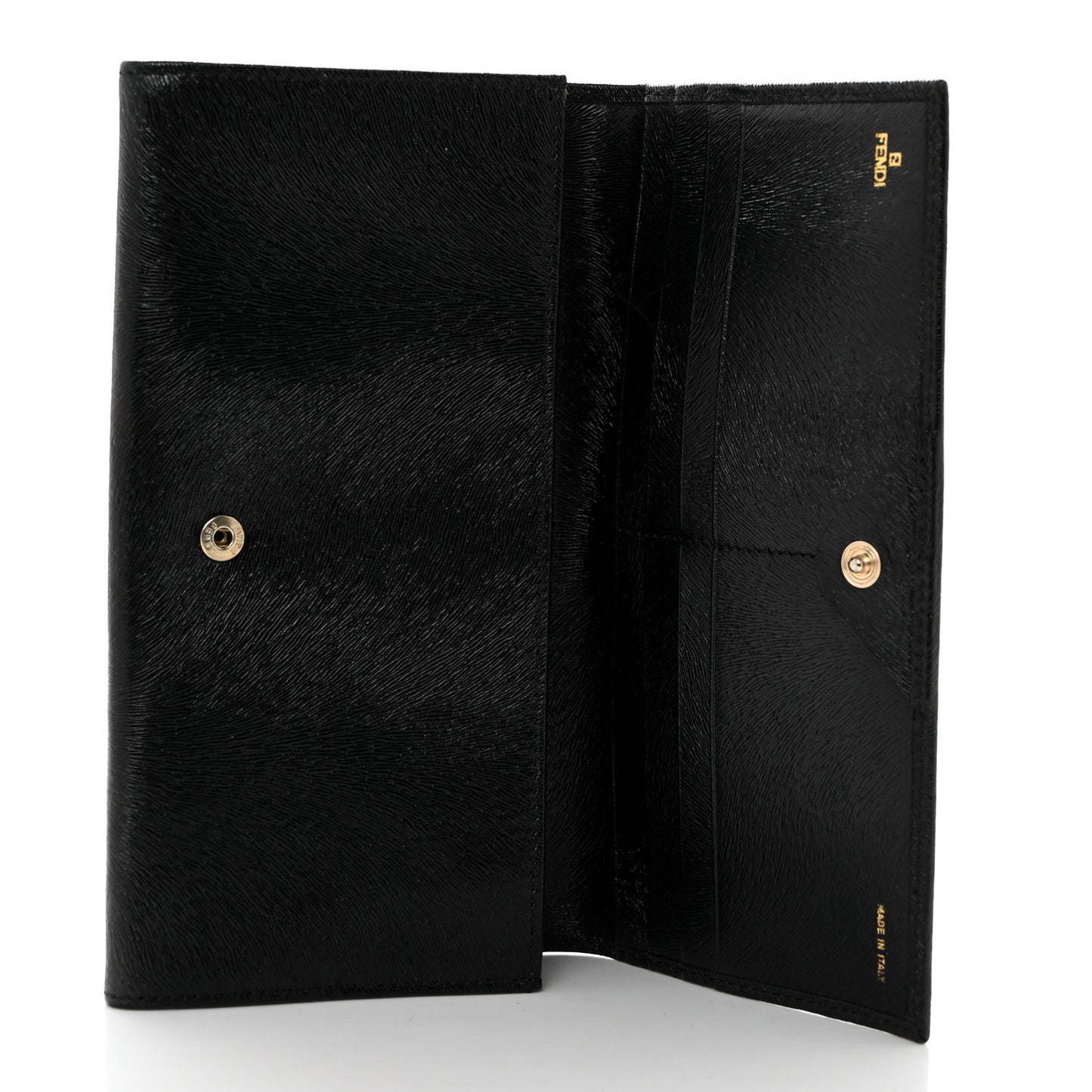 Shiny Calfskin Continental Wallet Black