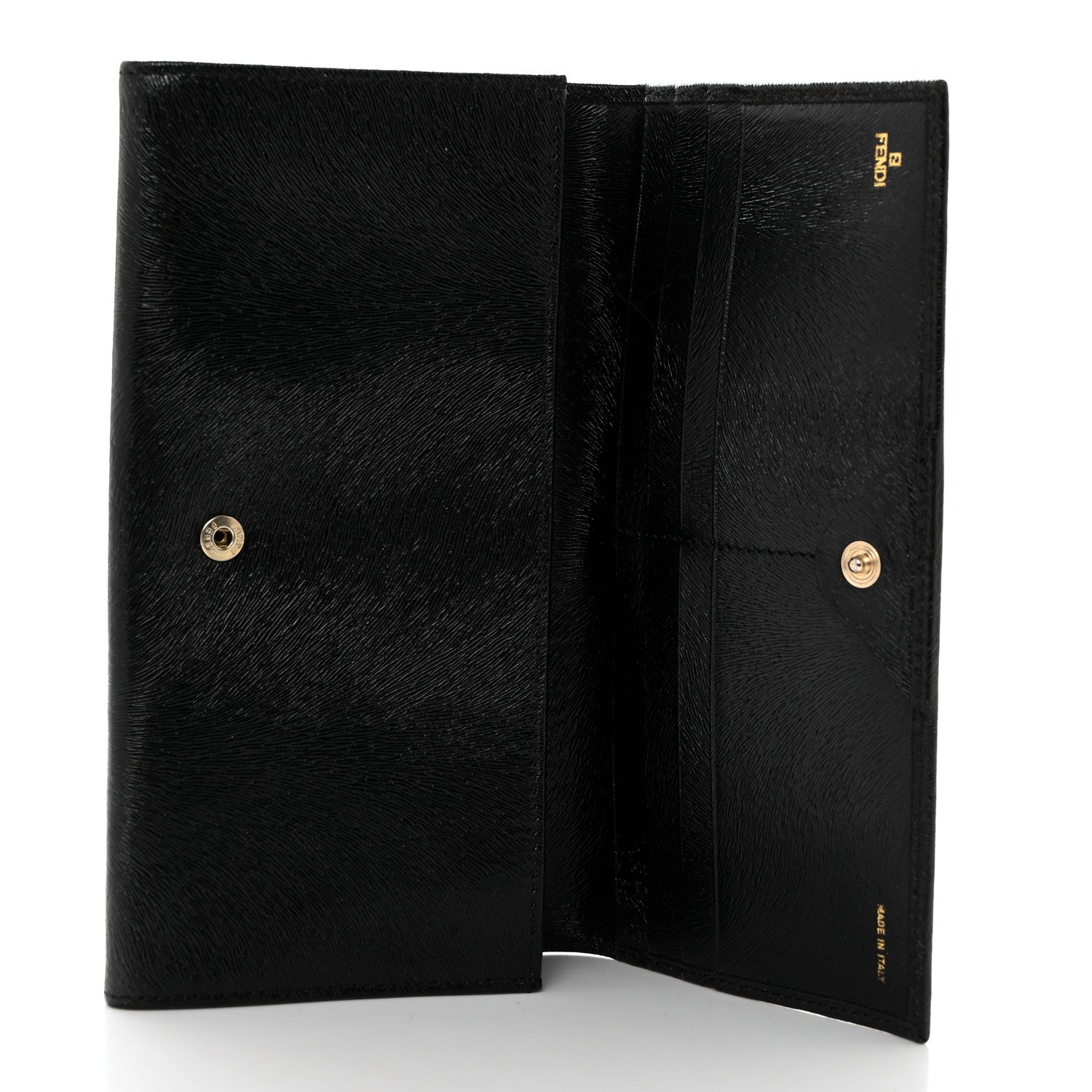 Fendi Shiny Calfskin Continental Wallet Black 5 of 9