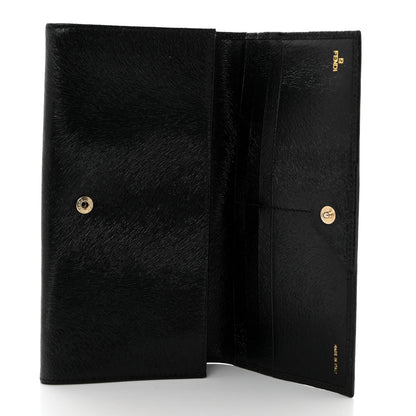 Fendi Shiny Calfskin Continental Wallet Black 5 of 9