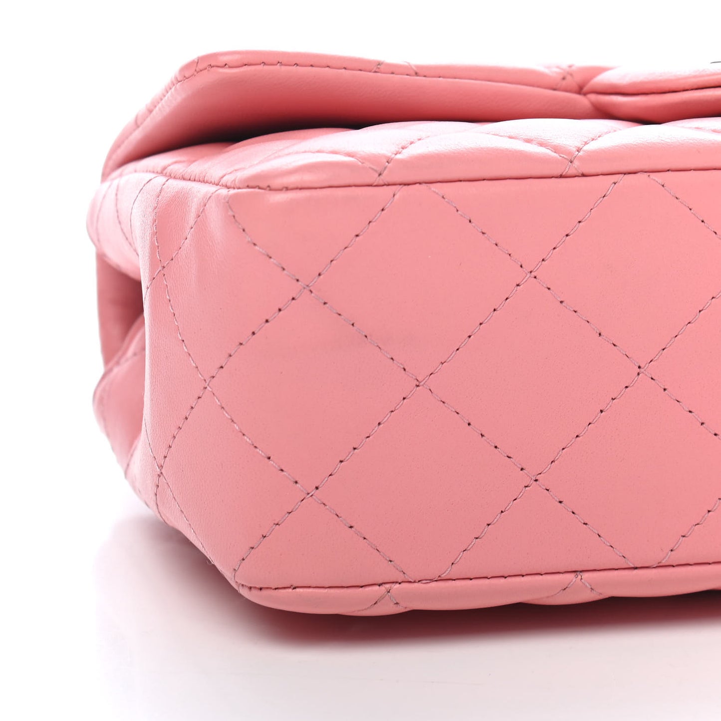 Lambskin Quilted Mini Rectangular Flap Pink